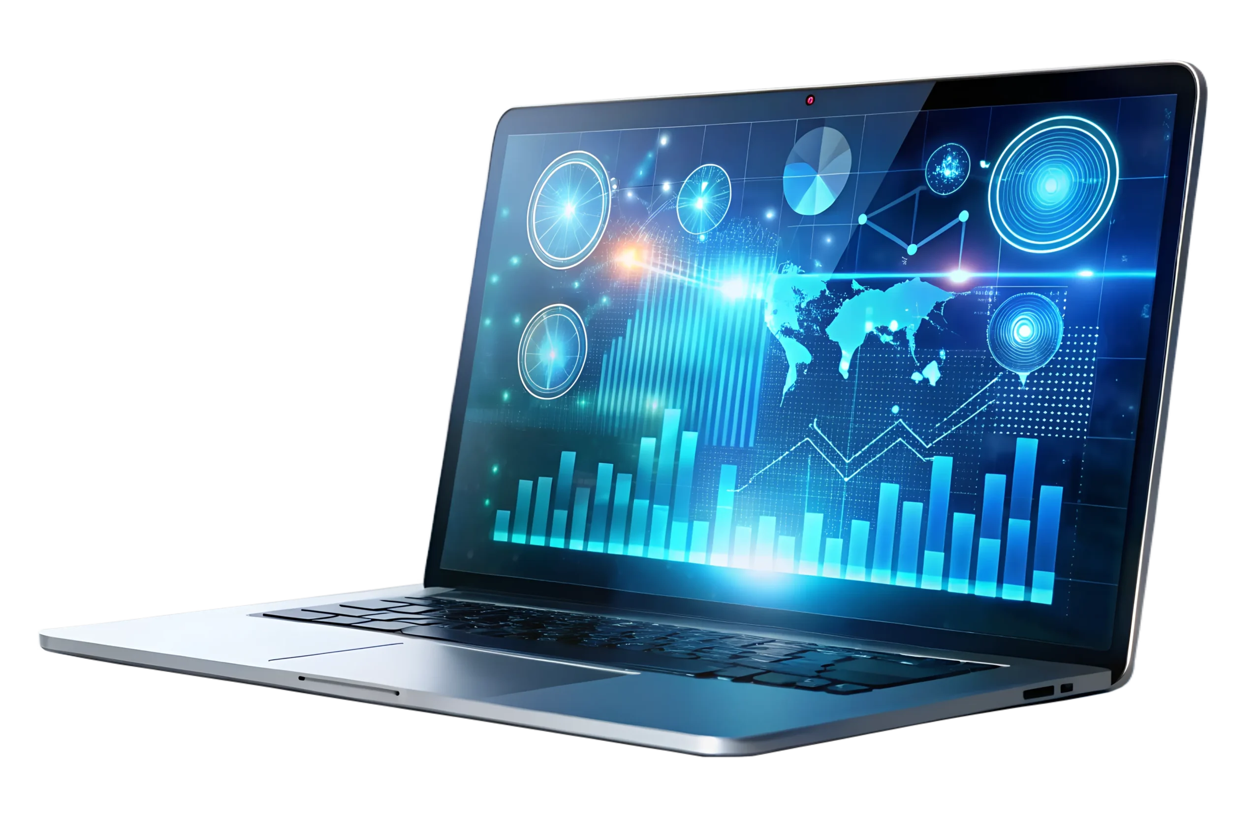 Modern business website displayed on a laptop computer.