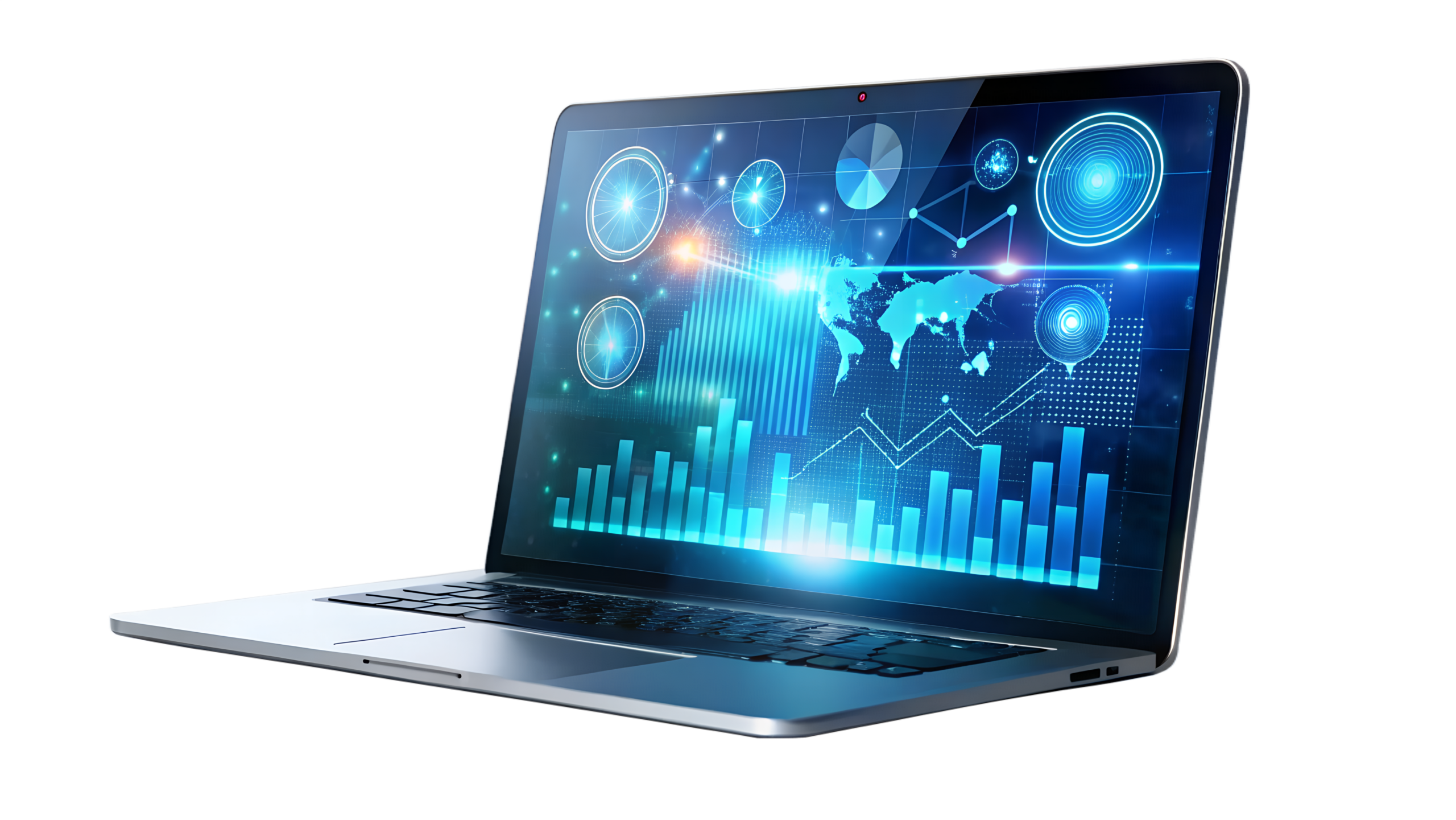 Laptop displaying website analytics and digital marketing dashboard